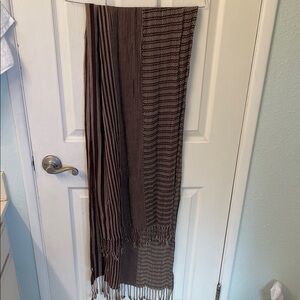Striped Light and Dark Brown Scarf